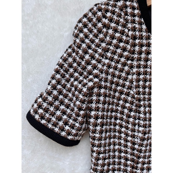 Brooks Brothers Brown & Black Checked Tweed A-Line Dress, Size 0 - Picture 10 of 16